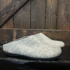 Glerups Slipper grau Wolle Slipper mit schwarzem Gummiboden - EU Größe 48 - Bild 1 von 5