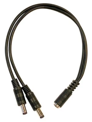DC Power  2-way Y Splitter Cable Female DC to 2 Male Jack DC Plug 8" for Pedals - Image 1 of 4