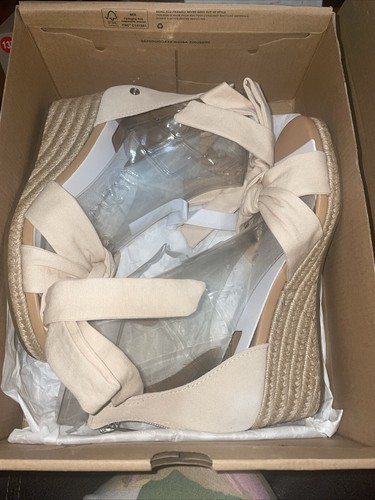 Nuovissimo con scatola Sandalo Ugg Yarrow Zeppa Tela Naturale 8M