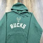 Vintage Milwaukee Bucks Hoodie Mens L Green Sweatshirt NBA Basketball Sweater