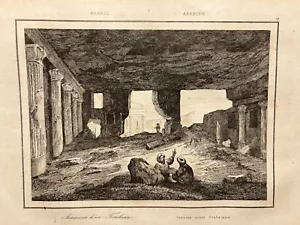 ANTIGUA ILUSTRACIÓN 1847 TUMBA DE DAMASCO TOMBEAU MEDINA ARABIE - Imagen 1 de 9