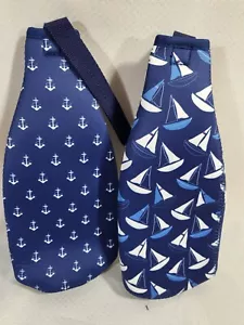 2x California Innovations Cinghia Borsa Vino Isolata Koozie Cerniera Barche a Vela - Foto 1 di 5