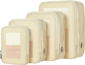4 Set Compression Packing Cubes Travel for Suitcases,Compressible Mesh Packing C - Picture 1 of 7