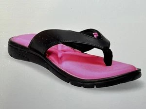 FILA Amazen Memory Portal Women's Black / Pink Thong Sandals Size 10 New in Box - Picture 1 of 7