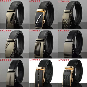 Mens Ratchet Business Belt Leather Adjustable Dress Belts Strap Automatic Buckle - Picture 1 of 35