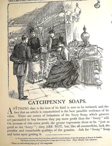 Antique 1887 Ivory Soap Ad, "Catchpenny Soaps", Ready to Frame - Picture 1 of 3