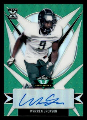 2021 Leaf Valiant Green #BAWJ1 Warren Jackson /99 - Image 1 of 2