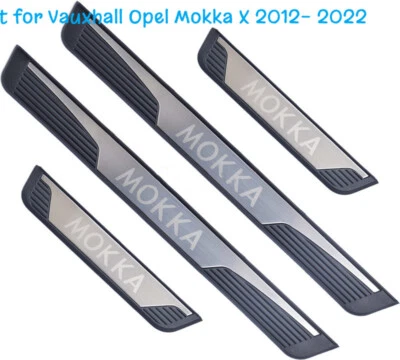 For Opel Mokka 2012-2022  Door Sill Pedal Scuff Plate Cover ABS Plastic Steel - Image 1 of 3