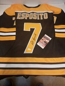 Phil Esposito Signed Autograph HOF Boston Bruins Custom Jersey JSA COA 