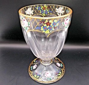 Plato de caramelo vintage floral pintado a mano con adornos dorados con patas de cristal de 6,5" - Imagen 1 de 11
