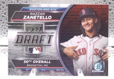 2023 Bowman Draft Nazzan Zanetello #BDN-1 Draft Night Boston Red Sox - Image 1 of 2