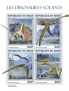 Níger - Dinosaurios voladores 2019 en estampillas - Hoja de 4 estampillas - NIG190215a - Imagen 1 de 1