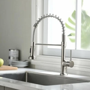 1135-33-1P Pull Down Single Handle Kitchen Faucet, Brushed Nickel - Picture 1 of 5