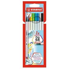 8 x STABILO Pen 68 Flexible Brush Tip Premium Fibre Tip Water Soluble Ink