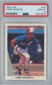 LARRY WALKER (PSA 10) 1990 Leaf Baseball Rookie RC Card #325 - Picture 1 of 2