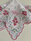 Charming New Pink Floral Tulips & Daisies Handkerchief - LuRay Hankie!