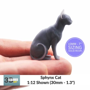Sphynx Cat Miniature Replica for Dollhouse and Dioramas by Alexander3DArt - Picture 1 of 4