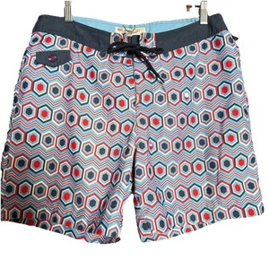 Penguin By Munsingwear 32 Men’s Bathing Trunk Blue/Red/White  - Picture 1 of 9