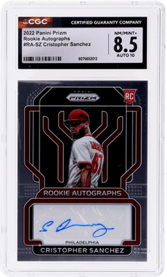 2022 Panini Prizm Cristopher Sanchez Rookie Auto #RASZ CGC 8.5/10 Rookie RC - Image 1 of 2