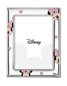 Cadre Photo Disney Minnie Avec Cœurs Pour Naissance Fille Rose - Imagen 1 de 1