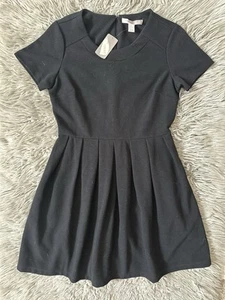 FOREVER 21 Contemporary Short Sleeve Mini Dress Black Career Formal Shift Dress - Picture 1 of 2