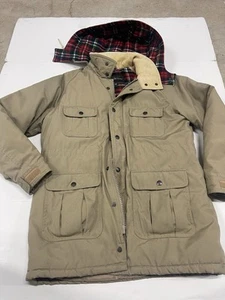 Winter Coat Asks Fifth Avenue Vintage Flannel Lined Removable Hood Warm - Picture 1 of 7