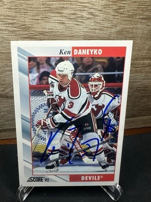 1992-93 Score New Jersey Devils Hockey #53 Ken Daneyko In-Person ON-CARD AUTO - Image 1 of 2