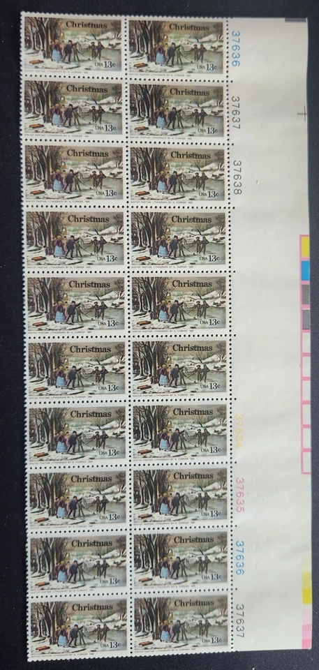 US Scott 1702 - Winter Pastime - MNH - 1976 Issue -Block of 20 - Image 1 of 1