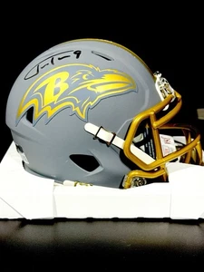 Mini casco firmado por Justin Tucker pizarra Baltimore Ravens certificado por la JSA - Imagen 1 de 2