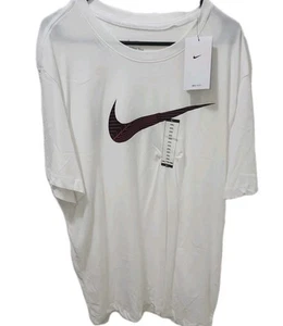 Nike DRI-FIT SWOOSH Men's Training T-Shirt (White) Size 2XL - Picture 1 of 3