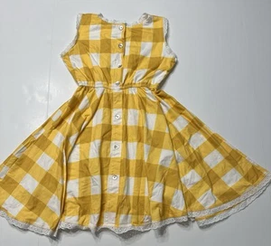 Omi Jo Well Dressed Wolf Size 8 Yellow Buffalo Check Dress - Picture 1 of 3