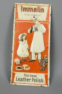 Antique Immalin Leather Polish Embossed Tin Advertising Sign c1910        #25156 - Picture 1 of 16