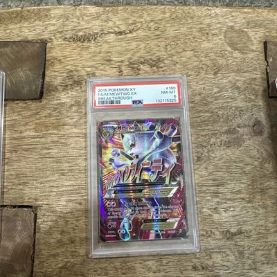 Pokemon XY Breakthrough M Mewtwo EX Full Art Mega Card 160/162 PSA 8 NM-MT - Image 1 of 2