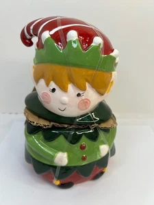 Holiday Time Keramik 4x7 Zoll Elfe Weihnachten Keksdose Neu in Verpackung - Bild 1 von 7