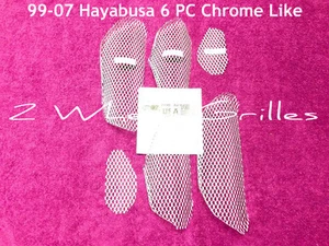 1999HAYABUSA GSXR 1300 CHROME LIKE FAIRING SCREENS GRILLS VENTS MESH GRATES - Bild 1 von 6