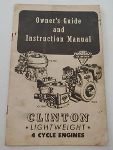 Clinton Lightweight 4 cycle Engine Owner's Guide Instruction Manual VS100 VS2100 - Picture 1 of 2