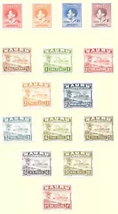 NAURU ALBUM PAGE OF 15 MINT HINGED STAMPS 1937/46 - Picture 1 of 3