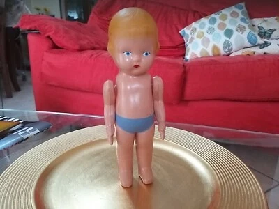 Rarissima Bambola bimbo D'epoca celluloide Alto 21 cm Anni 50 Da collezione - Immagine 1 di 4