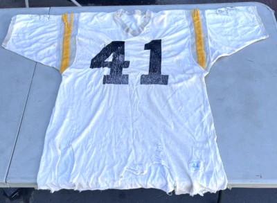 Camiseta de fútbol americano universitario vintage Champion Products usada #41 troyanos USC blanca Foto 1 de 4