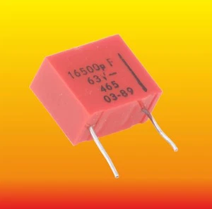 16500 pF 16.5 nF 63 V 1 % LOT OF 2 UNITRA MIFLEX POLYSTYRENE CAPACITORS KSF-022 - Picture 1 of 2