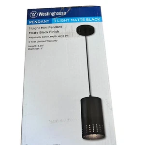 Westinghouse Pendant 1 Light Matte Black Finish Length up to 50 in model 63566 - Picture 1 of 4