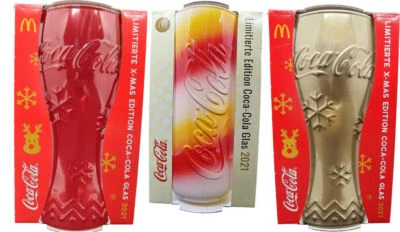COCA-COLA McDonalds x Coca Cola Glas 2021 Twister / Weihnachtsglas (zum auswählen)