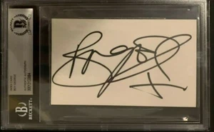 SCHEDA INDICE BOY GEORGE CULTURE CLUB AUTOGRAFATA FIRMATA 3x5 BECKETT BAS COA LASTRA - Foto 1 di 1