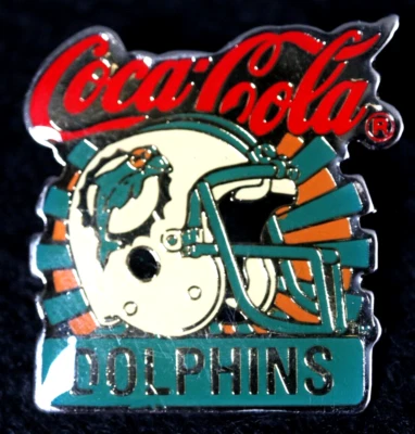 Винтажная заколка на лацкан шлема NFL MIAMI DOLPHINS Coca-Cola Coke - Изображение 1 из 3