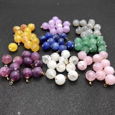 20pcs Round Beads Sew on Craft for Pendant Jewelry Making Necklace Bag Decor DIY - Image 1 of 4