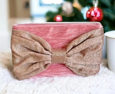 Bolso sin asas de terciopelo con cuentas Rachel Parcell nuevo con etiquetas $129 con lazo Foto 1 de 4