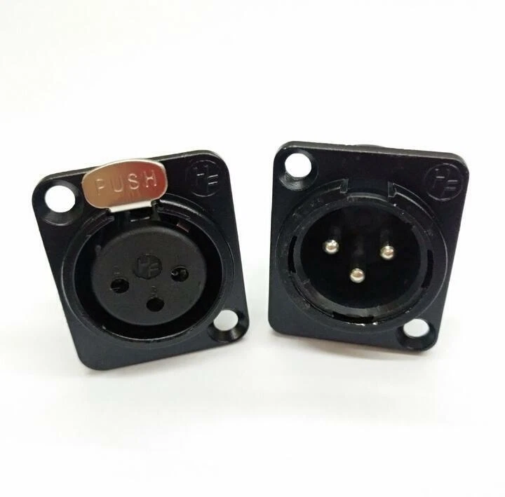 10pcs XLR 3 Pin Male Female Chassis Jack Panel Mount Socket Plug Microphone - Photo 1/1