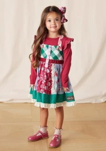 Matilda Jane Heart to Heart Land of Sweets Knot Mixed Print Dress Size 12 NEW - Picture 1 of 3