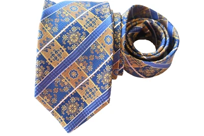 BRUNO PIATTELLI MEN'S TIE BLUE, YELLOW/FLORAL Width: 3.25" Length: 59" Foto 1 de 3