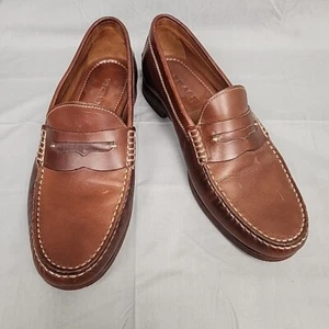 Trask 9M Sadler Penny Loafer Cognac Sheepskin Soft Leather Handsewn 30-0850 - Picture 1 of 5